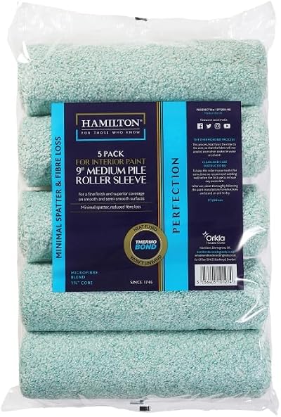 Hamilton 5 x 9 inch Medium Pile Roller Sleeves 1.75 inch Core