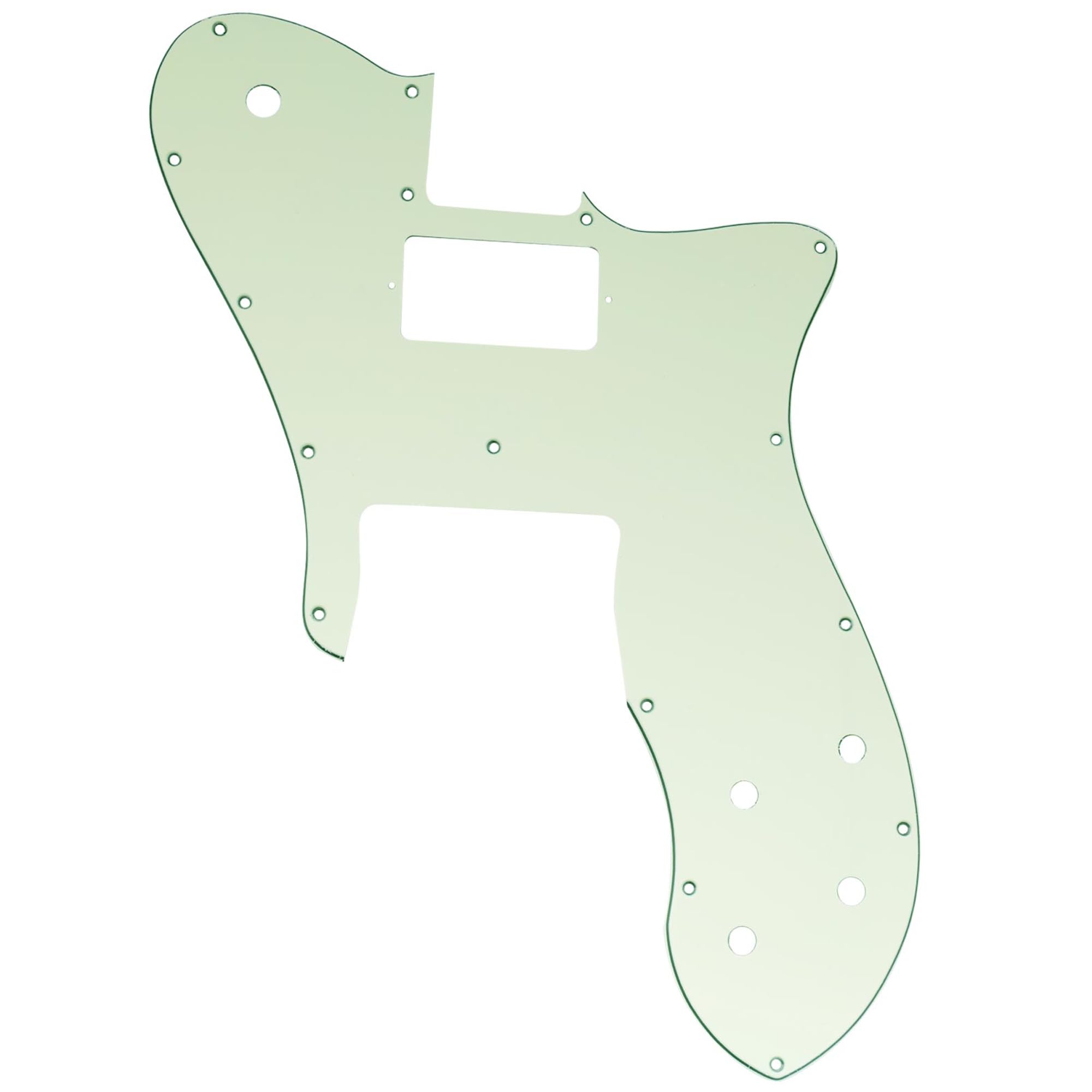 Musiclily Pro 16 Holes Single H Guitar Pickguard For USA/Mexico Fender 72 Tele Custom Style Electric Guitar, 3Ply Mint Green