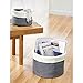 InterDesign Ellis, Hand Knit Round Bin for Towels, Blankets, Handbags, Clothing - Large, Gray/Ivory