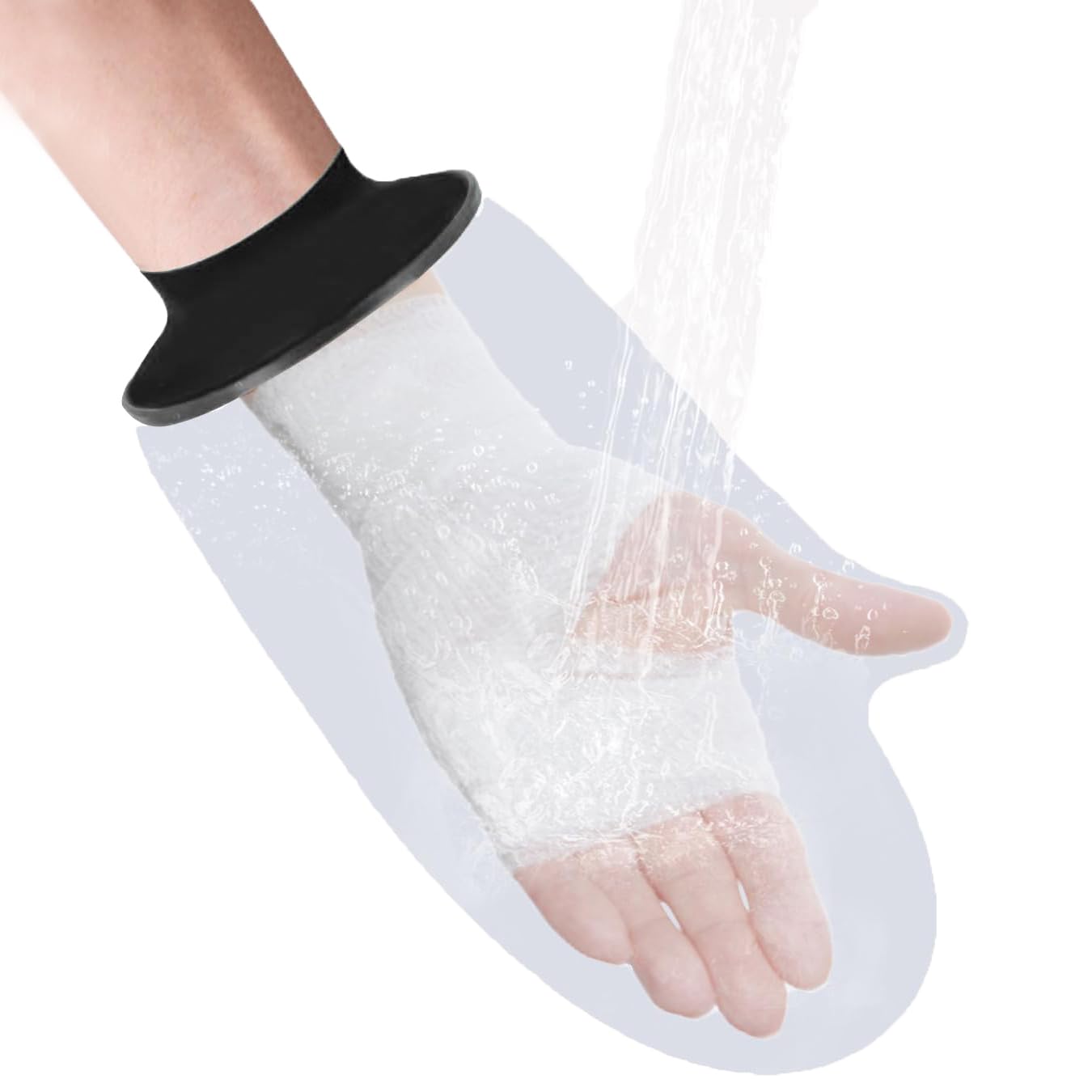 HKF HO KI HO Adult Waterproof Hnad Cast Cover for Shower - Reusable Protector Hand Sleeve Made with Stretchy Neoprene Seal (Adult Hand)
