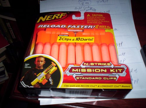 Two Nerf Clips and 10 Nerf Streamline Darts N-Strike Mission Kit Bundle Pack
