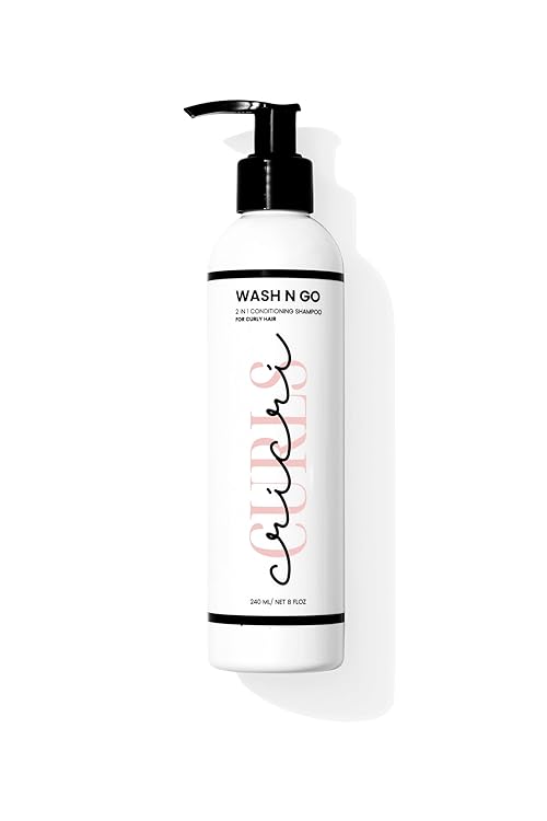 Cricri Curls Wash N Go 2-in-1 Conditioning Shampoo & Conditioner for Curly Hair, Paraben free, Sulfate free, 8 fl oz