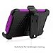 ULAK Note 4 Case, Galaxy Note 4 Case, Heavy Duty Shockproof Protection Shell Hybrid Rugged for Samsung Galaxy Note 4 Case Built-in Rotating Kickstand Belt Swivel Clip Holster Note 4 (Purple/Black)