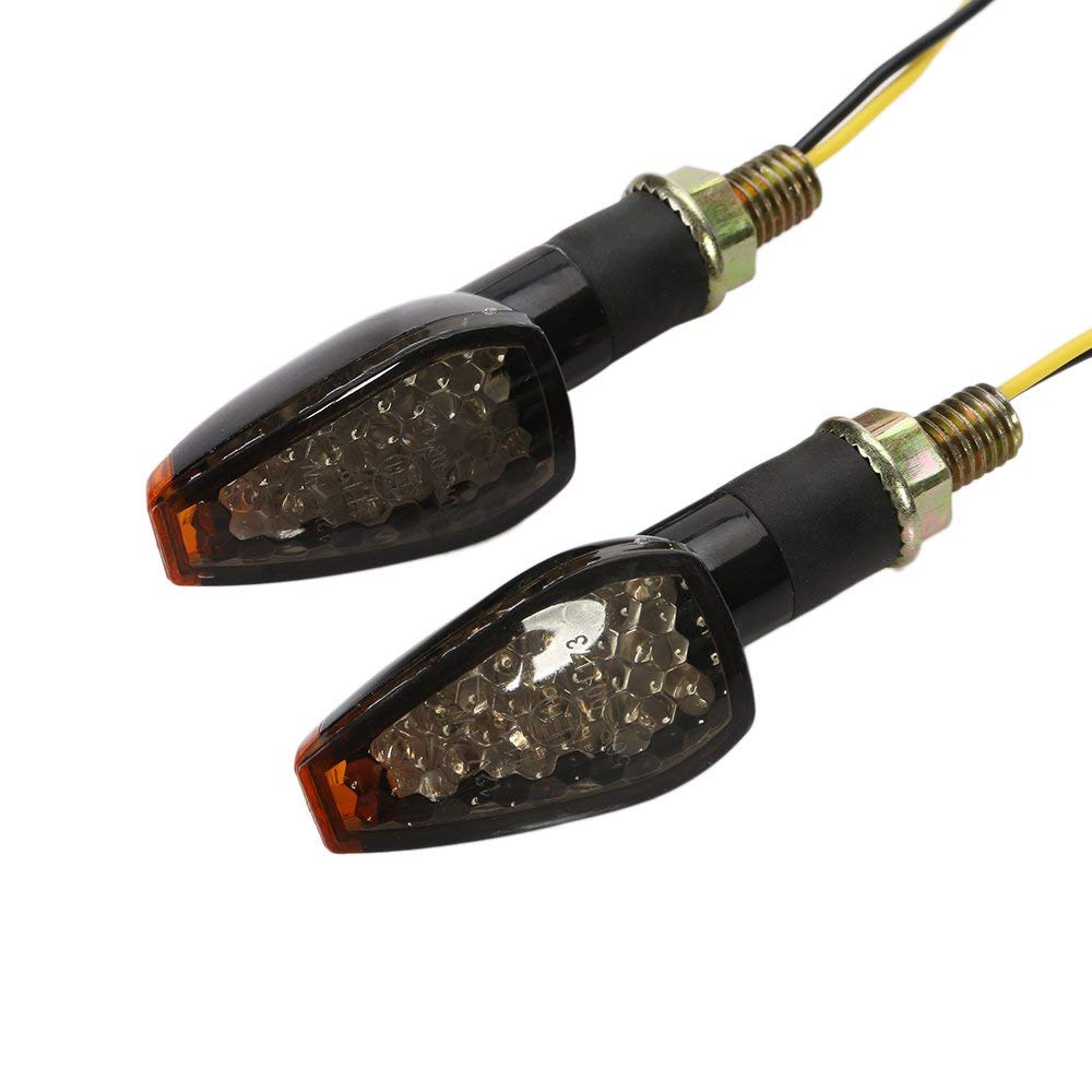 OSAN Motorcycle Led Turn Signal Light Universal Dual Sport Indicator Blinker Lamp for Yamaha R1 R6 FZ XT WR TW TT-R Black Cover