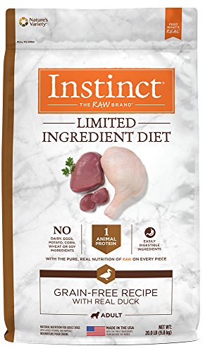 Instinct Limited Ingredient Diet Grain Free Recipe with Real Duck Natural Dry Dog Food by Nature's Variety, 20 lb. Bag