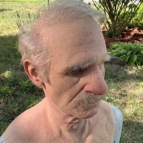 LA GUAPA Another Me The Elder Old Man Face Covering Costume Headgear for Masquerade Halloween Party Cosplay Party Costume Props