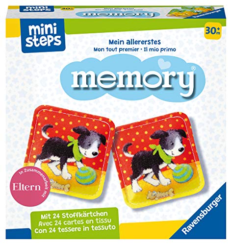 Ravensburger ministeps 4176 Mein allererstes memory - Das klassische Gedächtnisspiel mit 24 Stoff-Karten und süßen…