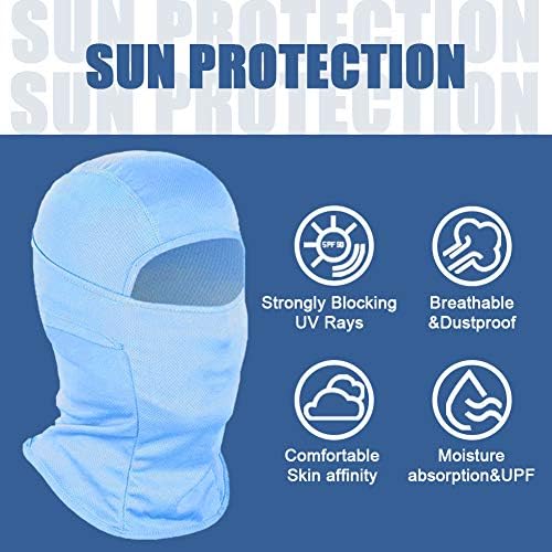 Black balaclava style face mask for outdoor activities.