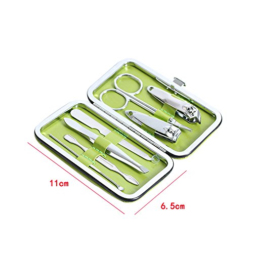 Dealglad 7pcs Stainless Steel Nail Care Personal Manicure & Pedicure Set ,Nail Clippers Scissors Travel & Grooming Kit Tool (Rose)