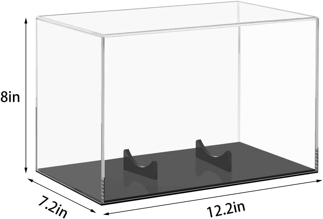 NIUBEE Acrylic Football Display Case, Clear Storage Case with Black Base, Include Support Ball Stand，12.2×7.2×8in : Sports & Outdoors