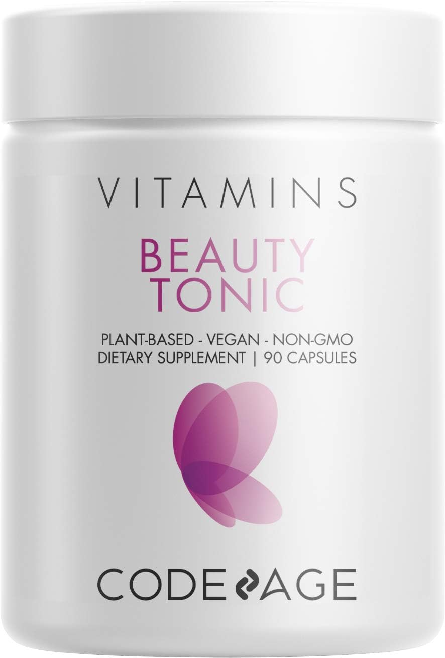Codeage Biotin Supplement with Vitamin C, Vitamin E, Vitamin B6, Niacin, Folate, Food Blend, Phytoceramides, Astaxanthin