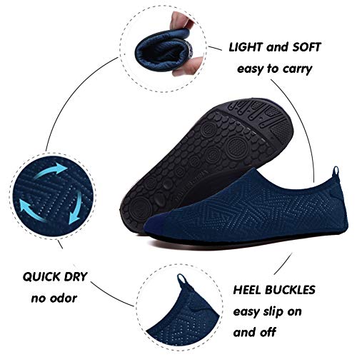 Boys Girls Water Shoes Lightweight Comfort Sole Easy Walking Athletic Slip on Aqua Sock Toddler Little Kid Big Kid Blue 2.5~3 Big Kid