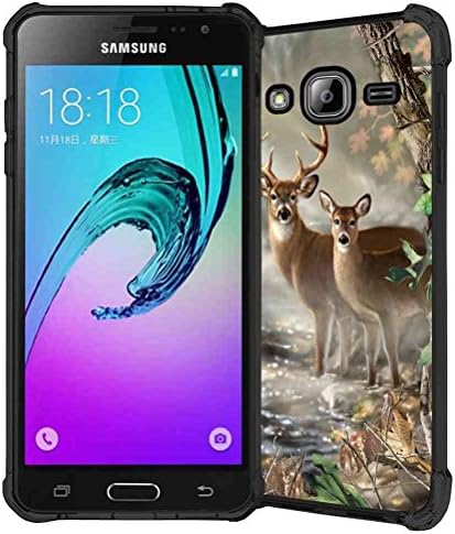 Galaxy J3 2016 Case,Galaxy Express Prime Case,Galaxy Amp Prime Case,Galaxy J3V Case, ABLOOMBOX Vector Forest Camouflage Pattern Flexible Soft Bumper Slim Rubber Protective Case Galaxy J3