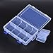 ECROCY Pack of 4 Plastic Storage Box with Adjustable Dividers for Beads, Jewelry,Tools and Fishing Lures(2pc Organizer Box with 24 Grids & 2pcs Box with 8 Grids)