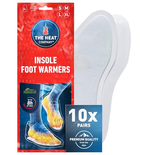THE HEAT COMPANY Insole Foot Warmers - 10 Pairs - EXTRA WARM - 8 Hours of Warmth - Instant Heat - Air Activated - Purely Natural - X-Large Size: 9.5-11.5