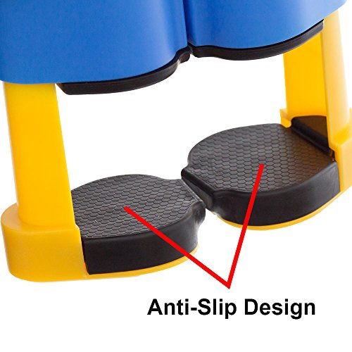 Retractable Anywhere Table Tennis Set with 2 Paddles & 3 Balls and a Mesh Storage Bag by GSE (Blue & Yellow)