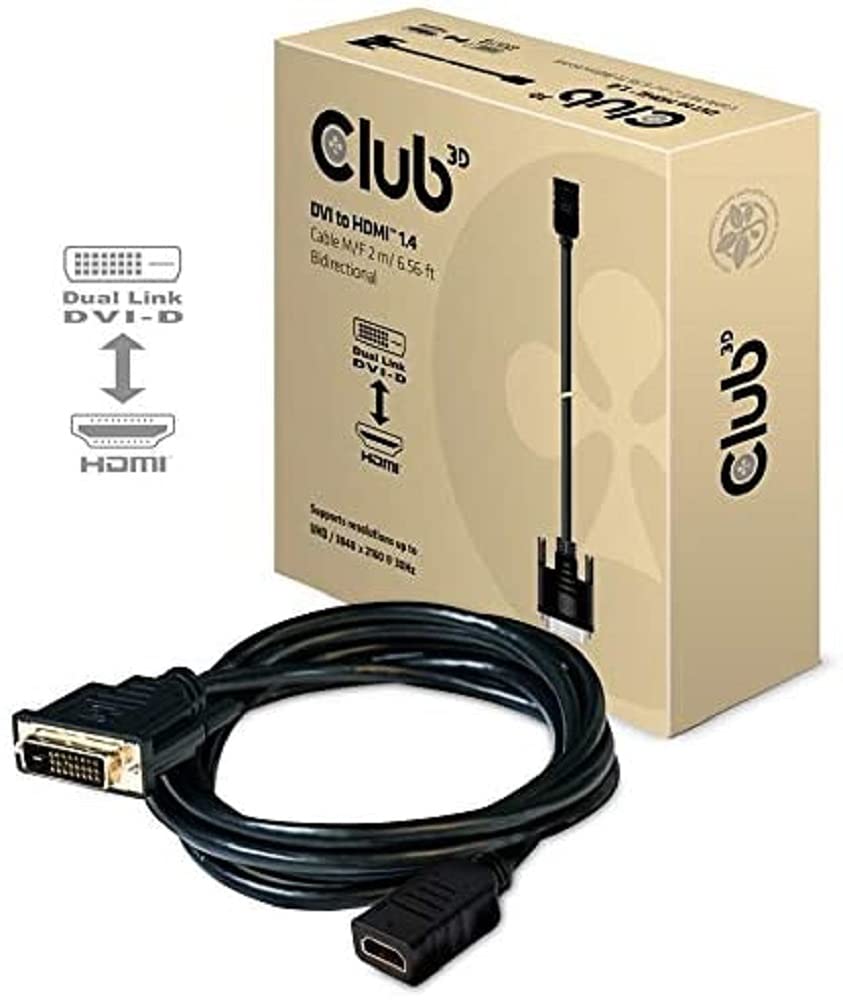 Club CAC-1211 3D HDMI Adaptor Cable 2 m HDMI to DVI-D Bi-Directional Black