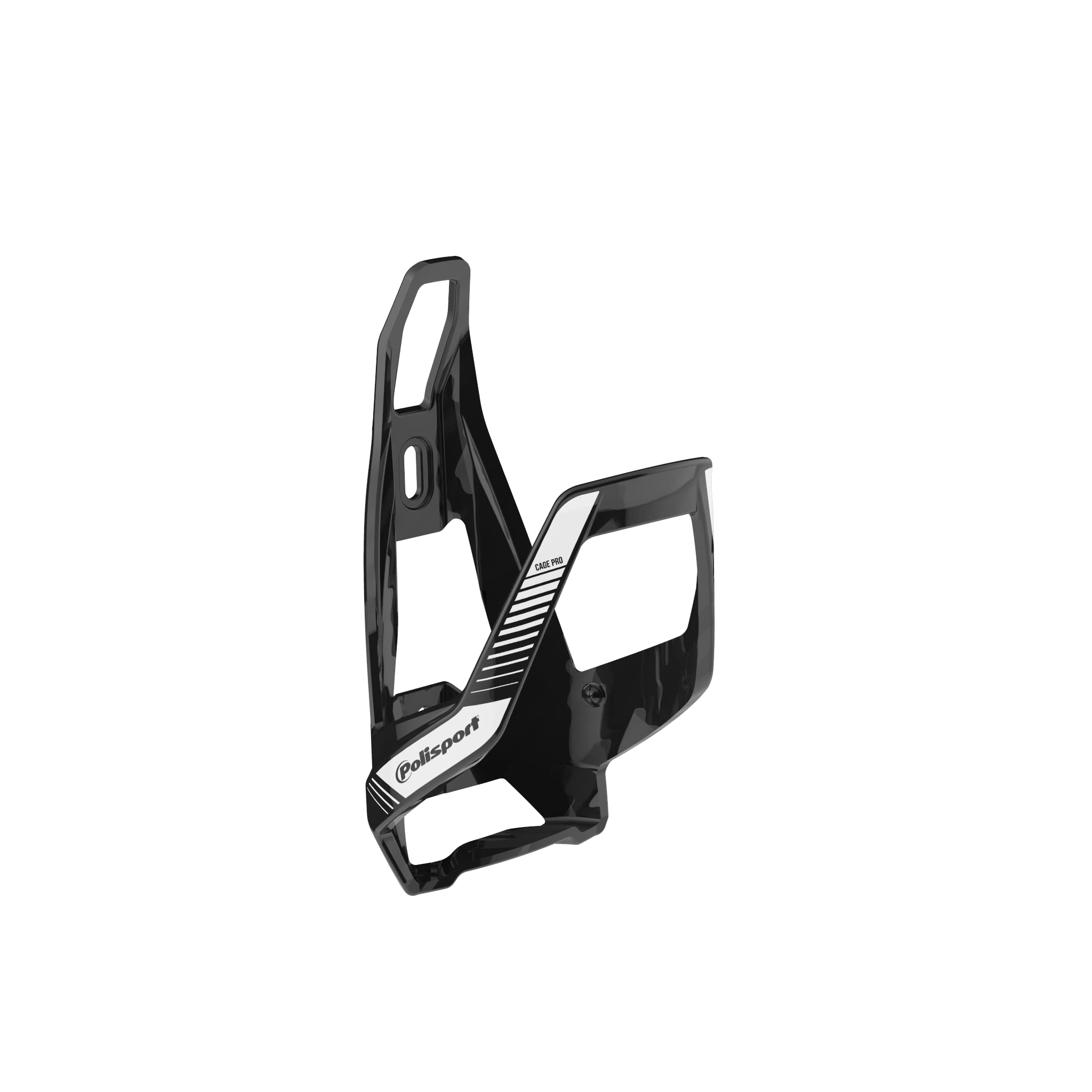 POLISPORT Cage Pro 8645900051 Bottle Holder for MTB Bicycle, Lightweight, Durable and Quick to Assemble in Black/White