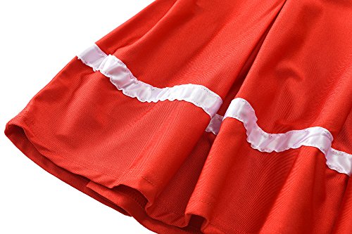 Women's Musical Uniform Fancy Dress Costume Complete Cheerleading Outfit (M, Red)