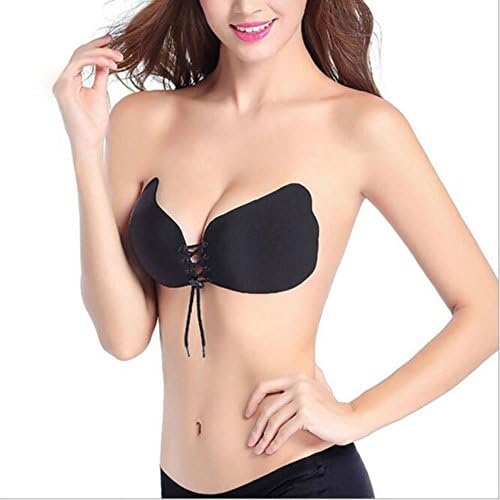 Invisible Bra, NAVIA Womens Push Up Strapless Breathable Bra with Drawstring Reusable Adhesive Silicone Backless Bras