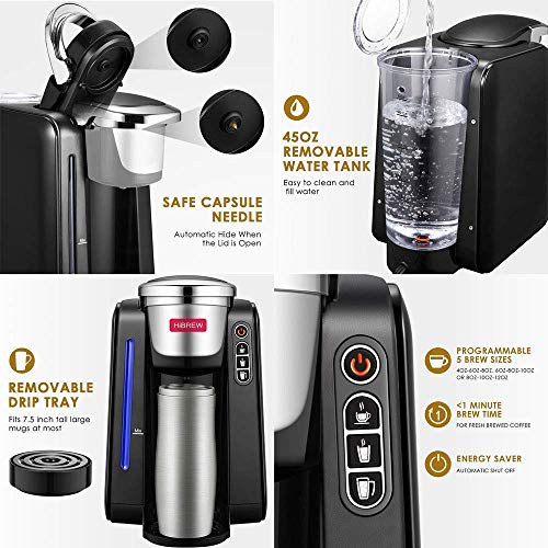 Busirsiz Kaffee-Maschine, Kaffeemaschine K-Cup Brewer, einzige Tasse Kaffee, Kapsel Kaffeemaschine, Vollautomatische… – Bild 4
