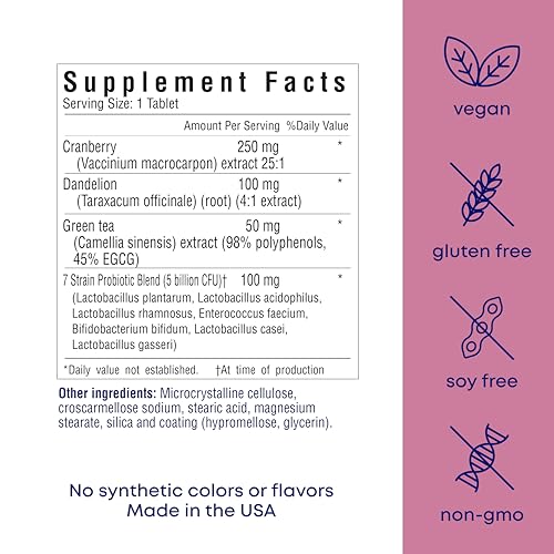 HER OWN UTI, HELPS RESTORE PH BALANCE, SUPPORTS VAGINAL FLORA AND BALANCE, PROMOTES URINARY HEALTH, 7 STRAIN PROBIOTIC BLEND, SHELF STABLE, GLUTEN AND SOY FREE, VEGAN, 30 CAPSULES, 30 SERVINGS