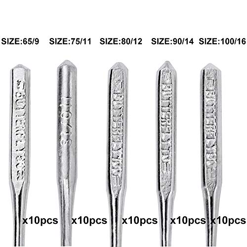 50 Pcs Sewing Machine Needle Sharp Universal Regular Point for All Low