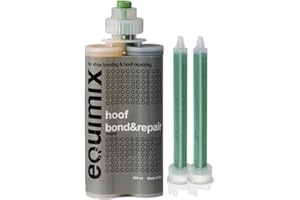 Equimix Polyurethane Hoof Bond & Repair 200ml Cartridge & Two Application Tips (Black)