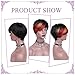 AISI HAIR Short Cut Wigs Synthetic Pixie Wigs for Black Women Two Tone Wigs Bangs Wig That Look Real Heat Resistant Wig