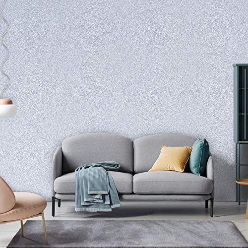 Wenmer Silver Glitter Wallpaper Stick and Peel 17.7'' x 78.7'' Creative