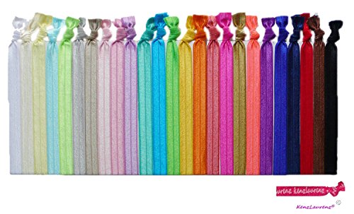 10 Elastic HEADBANDS Assorted (Available in Lots of COLORS) No crease Knotted Ouchless headband or hair ties by Kenz Laurenz (Assorted)