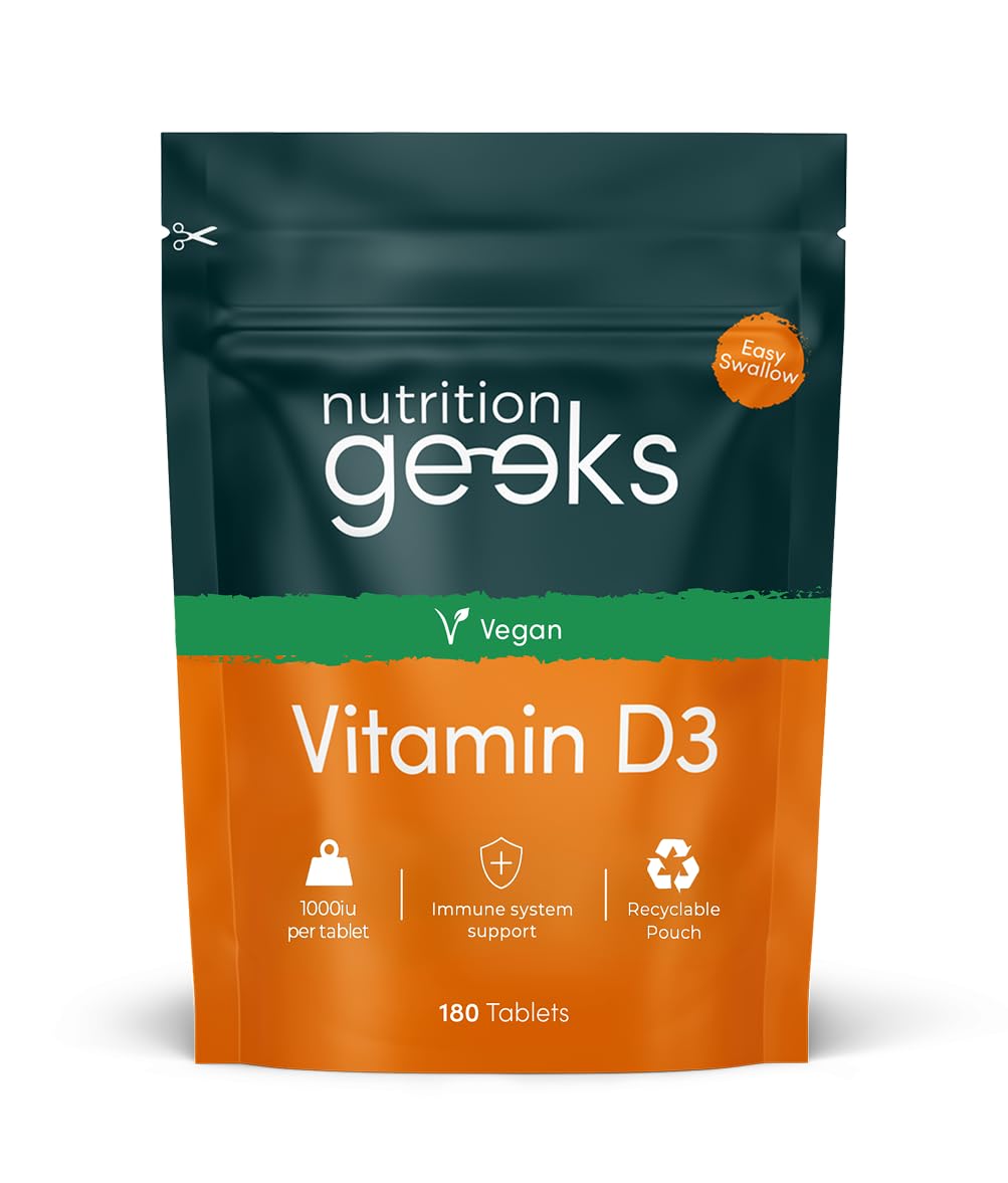 Vegan Vitamin D 1000iu Tablets - 180 Easy-Swallow Plant-Based Algae Vitamin D Tablets, 6 Month Supply - VIT D3 High Strength Immune Support - Highest Grade Certified UK Made Vegan Vitamin D3 1000iu