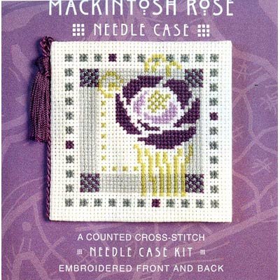 MACKINTOSH ROSE NEEDLE CASE CROSS STITCH KIT BY TEXTILE HERITAGE