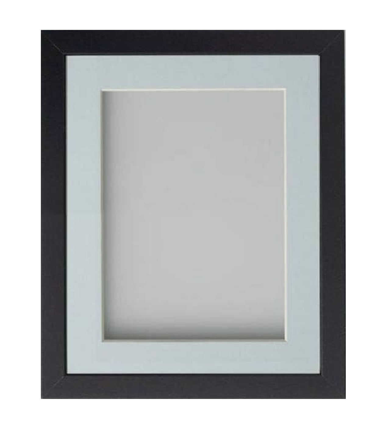 Frame Company Allington Black 12x10 inch Frame With Light Blue Mount For Image 8x6 inch *Choice of sizes* Fitted with Real Glass