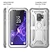 YOUMAKER Designed for Galaxy S9 Case, Heavy Duty Protection Kickstand with Built-in Screen Protector Shockproof Case Cover for Samsung Galaxy S9 5.8 inch - White