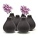 Chive ‘Frost’ Ceramic Flower Vase — Set of 6 Beautiful Small Bud Vases for Flowers & House Plants — Perfect Shelf Centerpieces and Living Room Decor — Black Charcoal