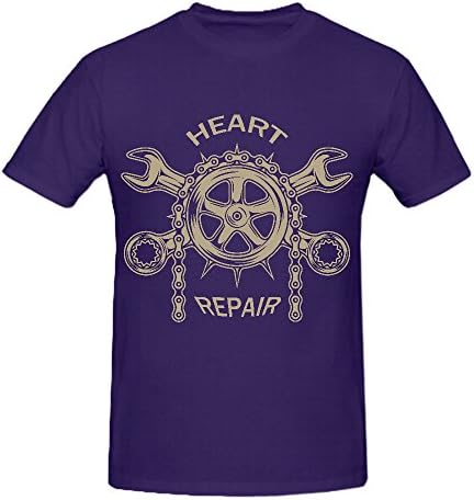 Comfortable Heart Repair T Shirts Men Purple Design