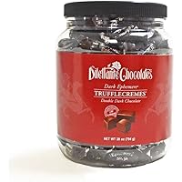 Dark Chocolate Ephemere TruffleCremes | 28-Ounce Bulk Jar | Rich Dark Chocolate | Made from All-Natural Ingredients | Individ