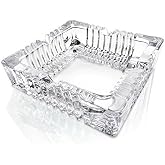 Deli Green Apple No. 2049 Crystal Heavy Glass Ashtray for Indoor and Outdoor Decorative (Square)