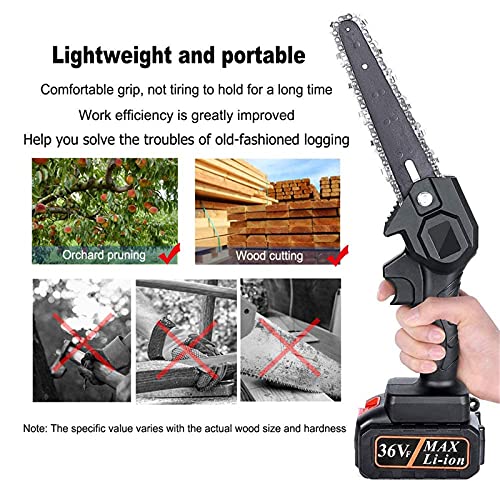 LUSTAR Akku Kettensäge 36V 6 Zoll Mini Kettensäge, Mit 2 Batterien Und 2 Kette für Gartenbaum Landwirtschaft Ranch Bäume… – Bild 5