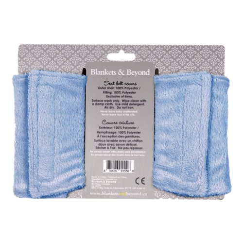 Blankets and Beyond Super Plush Baby Zebra Strap Cover Blue