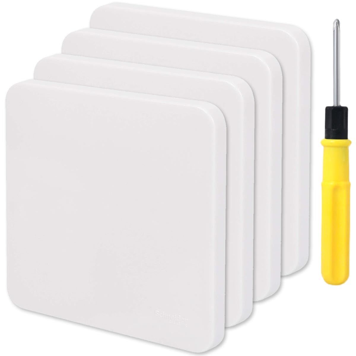 Acmerota Single Blank Plate Hidden Screw Hole 1 Gang Electrical Socket Blanking Plate, Single Gang Square Shape Blanking Plate Cover, for Electrical Socket 1 Gang Plug Socket Cover Exposed outlets