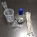 Soccerene 150mL Alcohol Burner Glass Bunsen Burner with 5 Free Replacement Wicks Plastic Beaker Funnel Transfer Pipettes