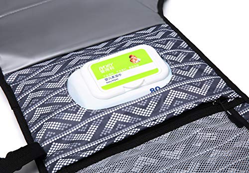 ELENTURE Diaper Changing Pad, Baby Infant Portable Travel Changing Station Mat Bag with Kneecap (Gray/White Dot)