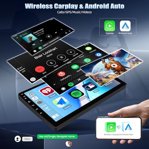 CAMECHO [Qualcomm 8-Core] Android 15 Car Radio for Audi TT 8J MK2 2004-2018, 4+64G Navi Wireless Carplay DSP, 9" Touch Screen Radio Android Auto WiFi RDS/FM Bluetooth Link Mirror+Rear View Camera