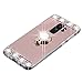 Galaxy S9 Plus Case Mirror, Miniko(TM) 3D Luxury Bling Glitter Diamond Crystal Ring Holder Stand Kickstand Mirror Phone Case Cover for Samsung Galaxy S9 Plus Rose Gold Pink
