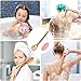 Body Brush, Silicon Bath Brush, Non-Slip Long Handle Back Dry Brush with Bath Scrubber, Gentle Exfoliating Shower Brush for Body Massage Blood Circulation.