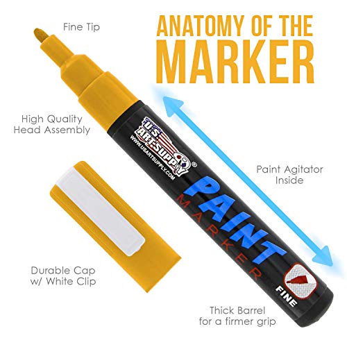 Water Based Premium Paint Pen Markers from U.S. Art Supply 15 Color