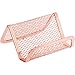 Desk Organizer Office Accessories Set - Set of 4 Rose Gold Desk Accessories, Mesh Desk Set Includes Pen Case, Sticky Note Holder, Business Card Tray, and Desk Organizer