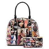 Glossy Magazine Cover Collage 2-in-1 Dome Satchel